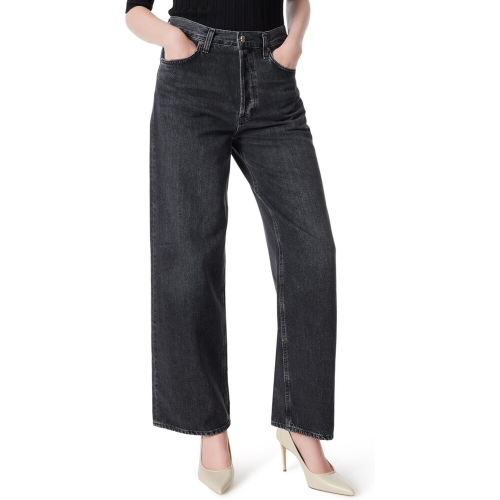 Dee Ocleppo Women's Kit Mid Rise Relaxed Leg Black Denim Jeans Size 10